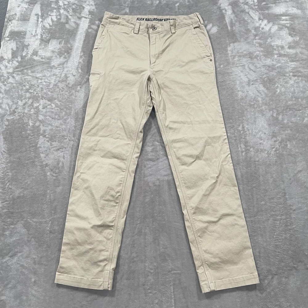 Duluth Trading Flex Ballroom Khakis Mens 30x30 Beige Relaxed Casual Work Pants